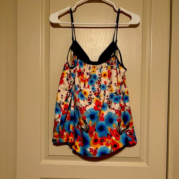 LC Lauren Conrad Floral Camisole - Blue and Red Women’s Size Large - Picture 2 of 7
